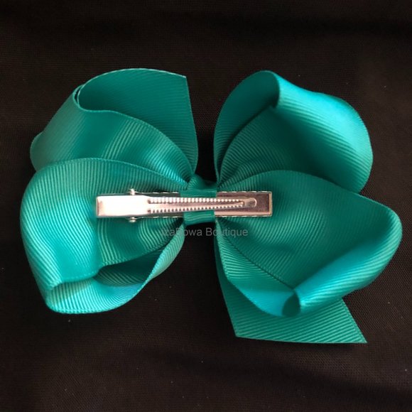 Peacock 4" Boutique Bow  HANDCRAFTED - Picture 2 of 2